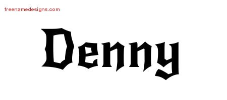 Denny Gothic Name Tattoo Designs