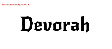 Devorah Gothic Name Tattoo Designs