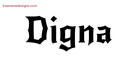 Digna Gothic Name Tattoo Designs