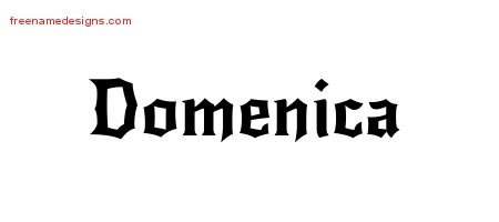 Domenica Gothic Name Tattoo Designs