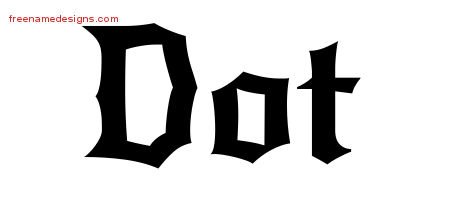 Dot Gothic Name Tattoo Designs