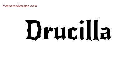 Drucilla Gothic Name Tattoo Designs