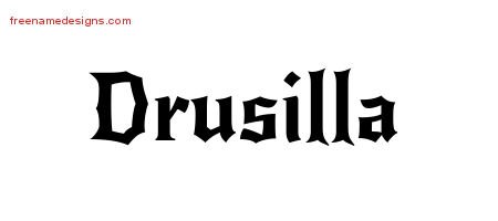 Drusilla Gothic Name Tattoo Designs