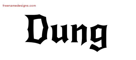 Dung Gothic Name Tattoo Designs