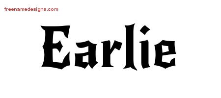 Earlie Gothic Name Tattoo Designs