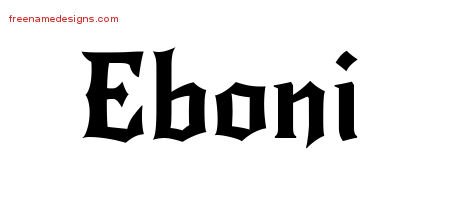 Eboni Gothic Name Tattoo Designs