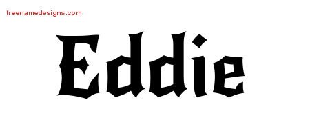 Eddie Gothic Name Tattoo Designs