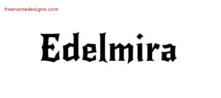 Edelmira Gothic Name Tattoo Designs