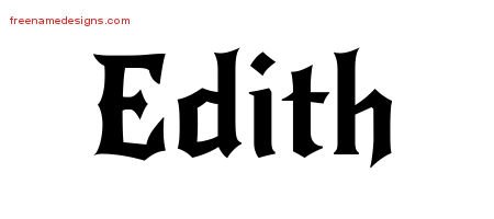 Edith Gothic Name Tattoo Designs