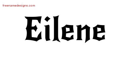 Eilene Gothic Name Tattoo Designs
