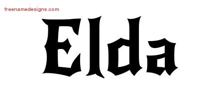 Elda Gothic Name Tattoo Designs