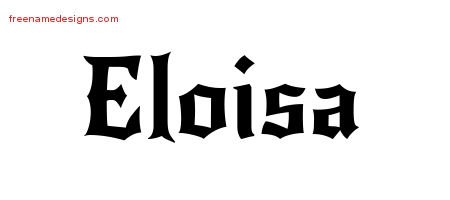 Eloisa Gothic Name Tattoo Designs