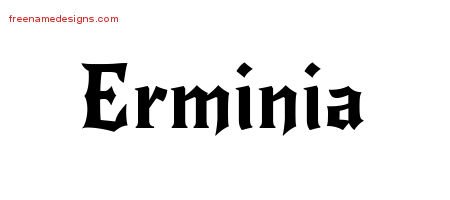 Erminia Gothic Name Tattoo Designs