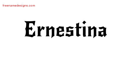 Ernestina Gothic Name Tattoo Designs