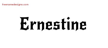 Ernestine Gothic Name Tattoo Designs