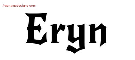 Eryn Gothic Name Tattoo Designs