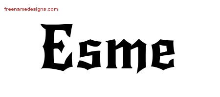 Esme Gothic Name Tattoo Designs