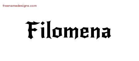 Filomena Gothic Name Tattoo Designs