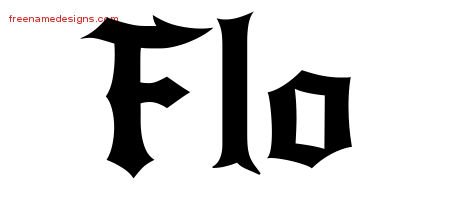 Flo Gothic Name Tattoo Designs