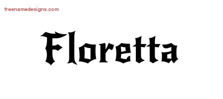 Floretta Gothic Name Tattoo Designs