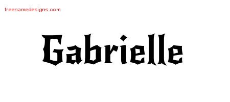 Gabrielle Gothic Name Tattoo Designs