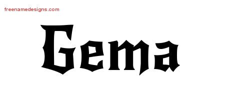 Gema Gothic Name Tattoo Designs