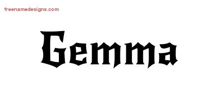 Gemma Gothic Name Tattoo Designs