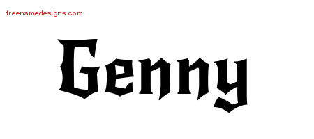 Genny Gothic Name Tattoo Designs