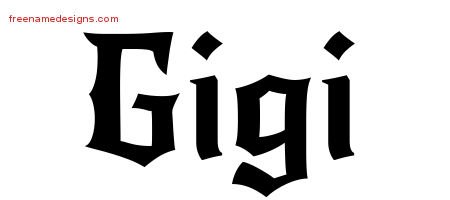 Gigi Gothic Name Tattoo Designs