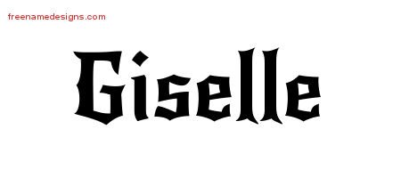 Giselle Gothic Name Tattoo Designs