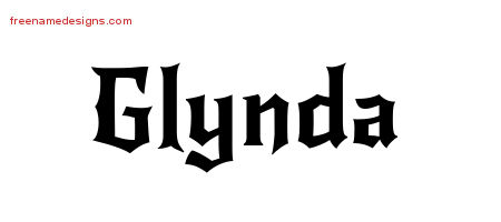 Glynda Gothic Name Tattoo Designs