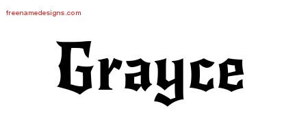 Grayce Gothic Name Tattoo Designs