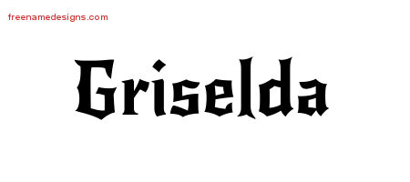 Griselda Gothic Name Tattoo Designs