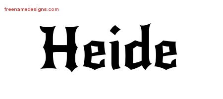 Heide Gothic Name Tattoo Designs