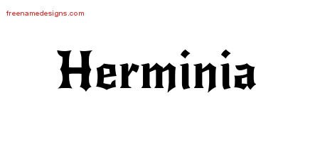 Herminia Gothic Name Tattoo Designs