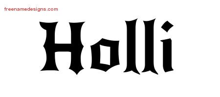 Holli Gothic Name Tattoo Designs