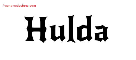 Hulda Gothic Name Tattoo Designs