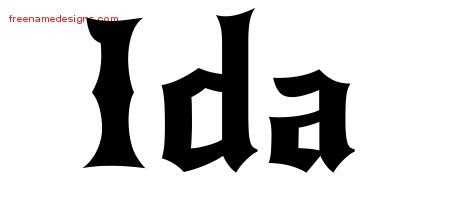 Ida Gothic Name Tattoo Designs