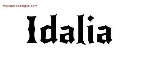 Idalia Gothic Name Tattoo Designs