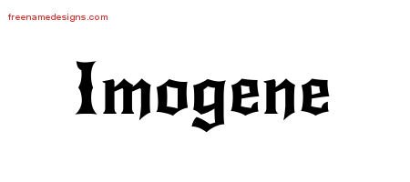 Imogene Gothic Name Tattoo Designs