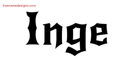 Inge Gothic Name Tattoo Designs
