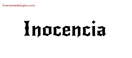 Inocencia Gothic Name Tattoo Designs