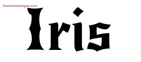 Iris Gothic Name Tattoo Designs