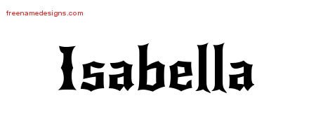 Isabella Gothic Name Tattoo Designs
