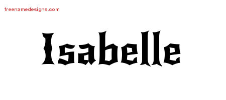 Isabelle Gothic Name Tattoo Designs