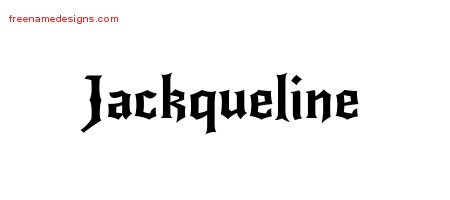Jackqueline Gothic Name Tattoo Designs