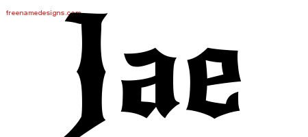 Jae Gothic Name Tattoo Designs
