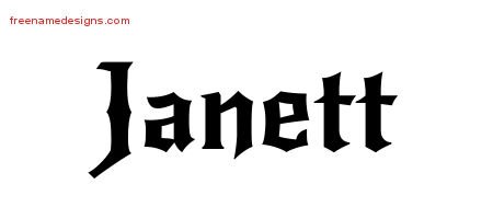 Janett Gothic Name Tattoo Designs