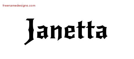 Janetta Gothic Name Tattoo Designs