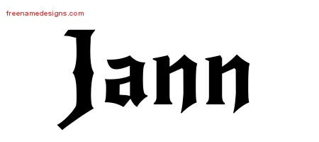 Jann Gothic Name Tattoo Designs
